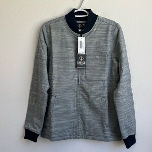 NWT Indigo Star Full Zip Gray Madison Bomber Shirt Jacket Space dyed twill